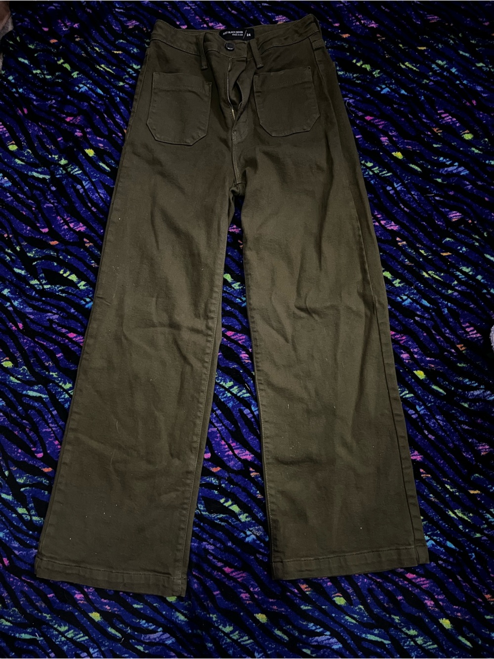 Just Black Olive Green Denim Pants